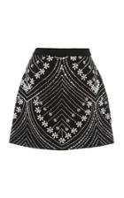 Moda Operandi Libertine Pearl-embellished Stretch Wool Mini Skirt