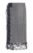 Christopher Kane Lace-trimmed Crystal Mesh Midi Skirt
