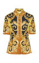 Versace Button-up Printed Satin Shirt