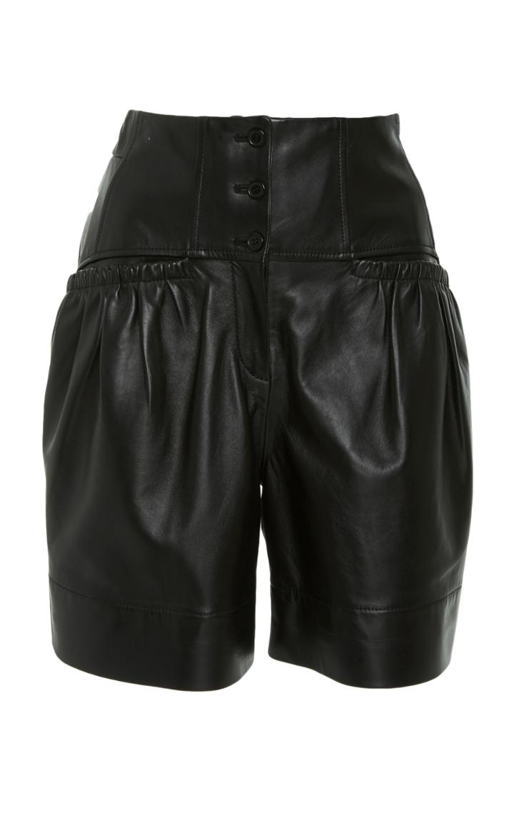 Alberta Ferretti High Waisted Leather Short