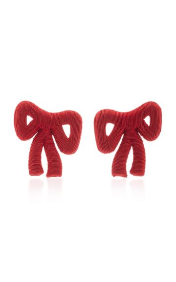Rebecca De Ravenel Tie Me Up Silk Cord Clip Earrings