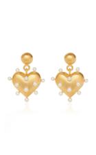 Rachel Quinn Pin Cushion Pearl 18k Gold Vermeil Earrings
