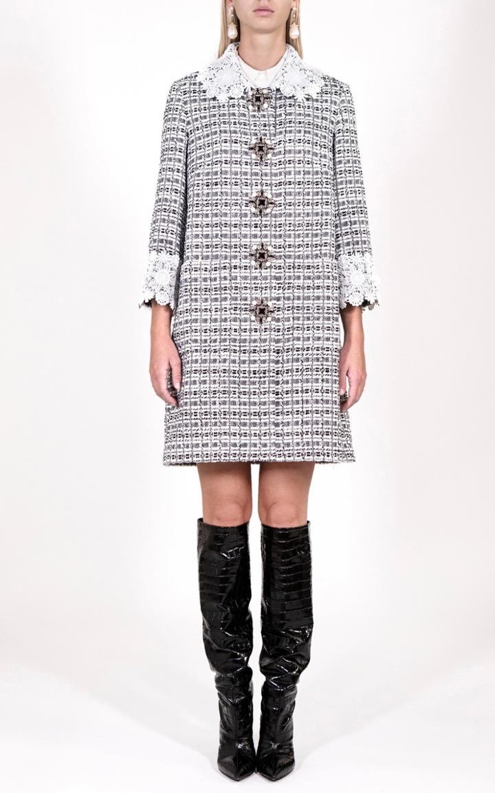 Moda Operandi Andrew Gn Embroidered Boucle Knit Coat