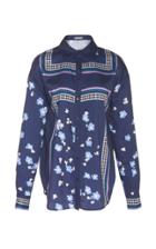 Lela Rose Printed Satin Shirt