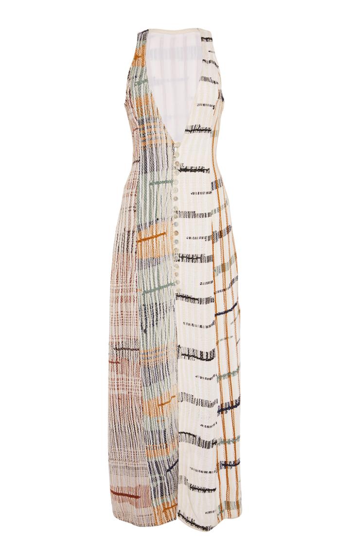 Moda Operandi Luna Del Pinal V Neck Intarsia Dress