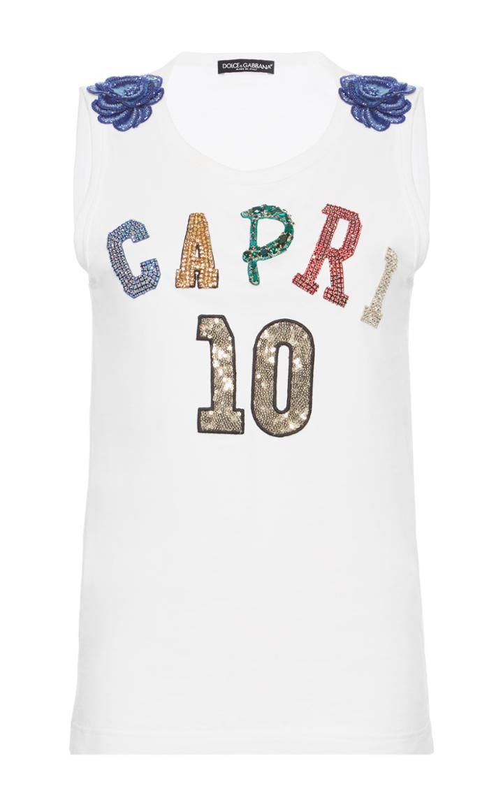 Dolce & Gabbana Embellished Cotton-jersey T-shirt