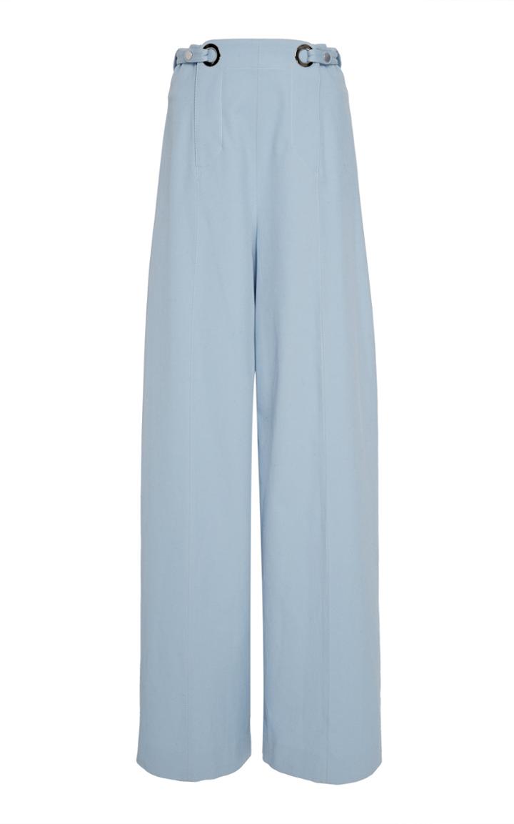 Rosetta Getty High-rise Grommet Cotton-blend Wide-leg Trousers