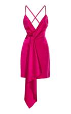 Cushnie Tie-detailed Satin-effect Silk Mini Dress