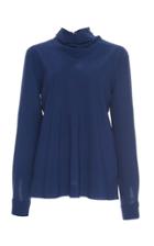 Agnona Crepe De Chine Draped Neck Top