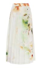 Moda Operandi Low Classic Pleated Watercolor Midi Skirt Size: S
