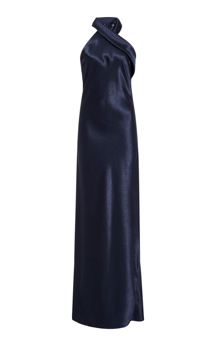 Galvan Asymmetrical Satin Gown