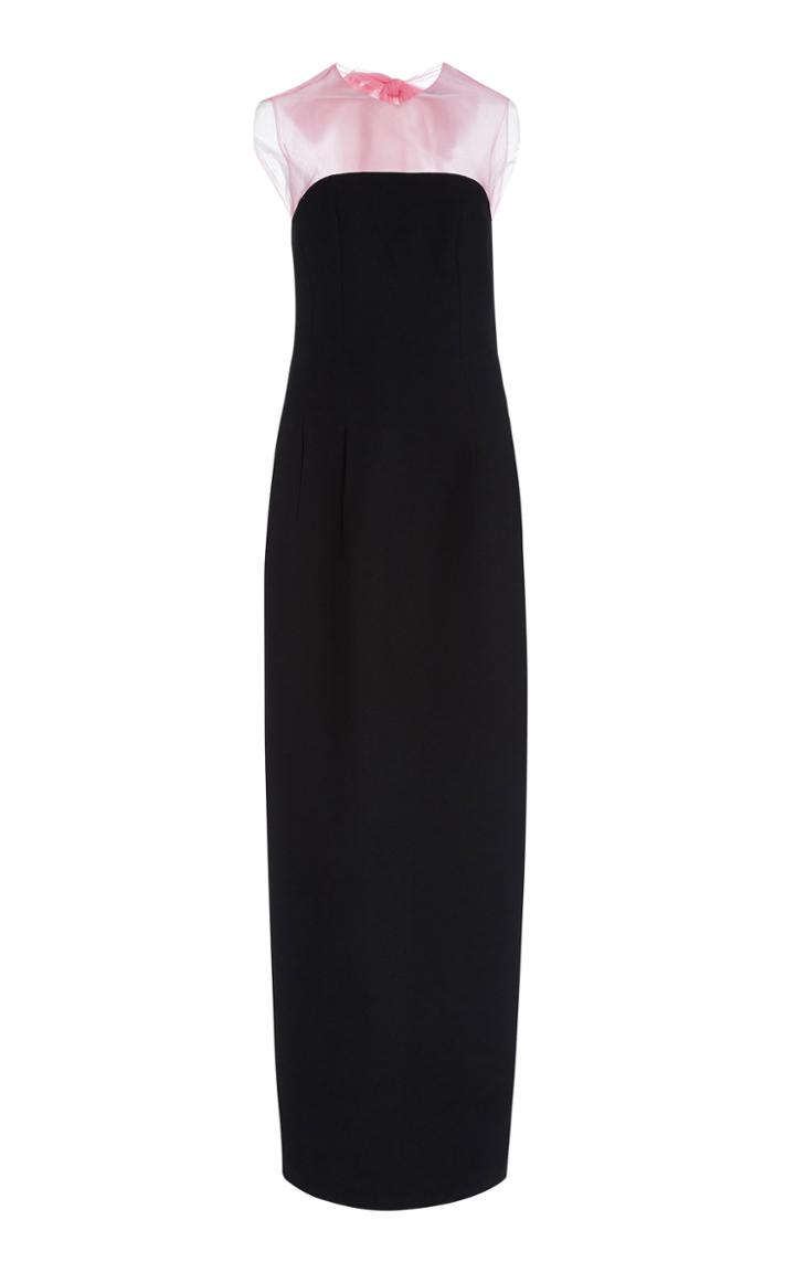 Rasario Bow-embellished Tulle-crepe Maxi Dress