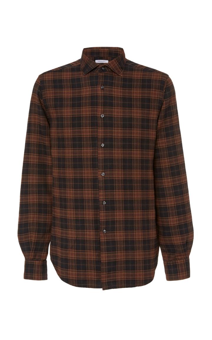 Boglioli Plaid Cotton And Modal-blend Shirt Size: 40