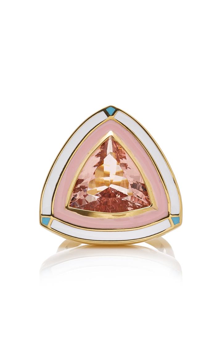 Sig Ward 18k Gold, Enamel And Morganite Ring