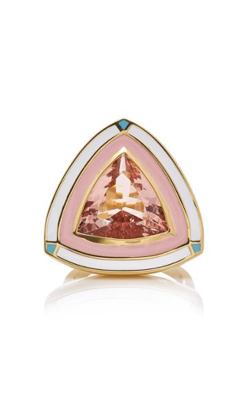 Sig Ward 18k Gold, Enamel And Morganite Ring