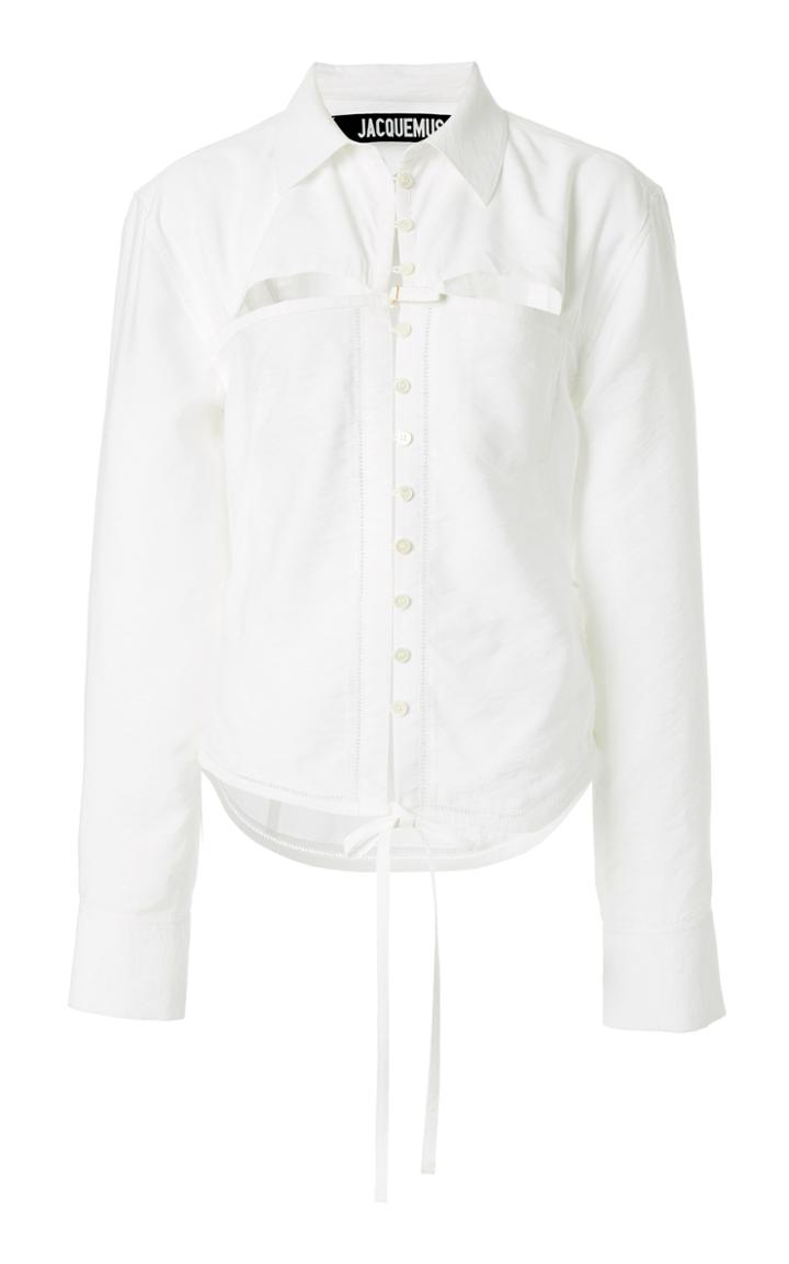 Moda Operandi Jacquemus Nappe Tie-detailed Cutout Poplin Shirt