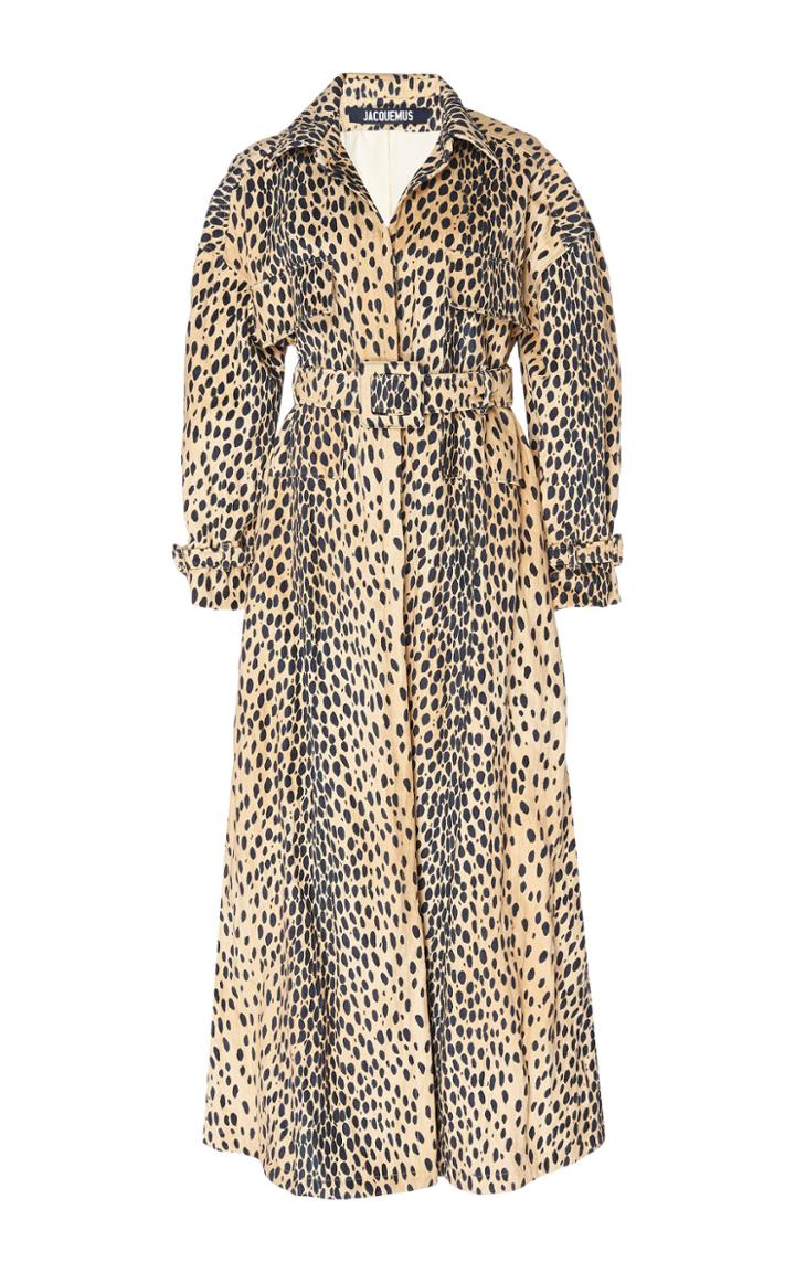 Jacquemus Belted Printed Cotton And Linen-blend Trench Coat