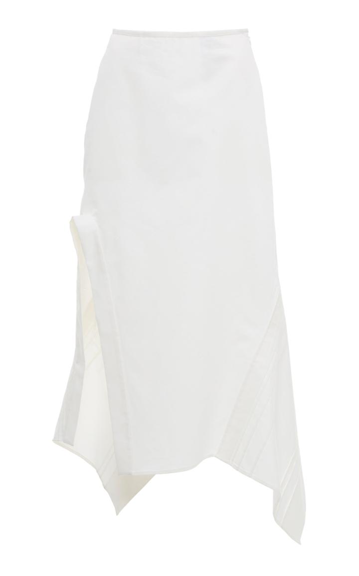 Moda Operandi Jil Sander Megara Asymmetric Cotton-silk Skirt Size: 34