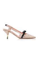 Rochas Bow-embellished Brocade Slingback Pumps