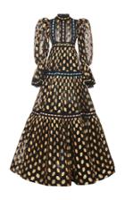 Moda Operandi Marc Jacobs Lace-trimmed Metallic Chiffon Prairie Dress Size: 00