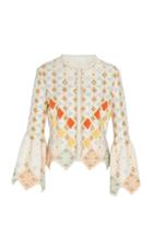 Peter Pilotto Metallic Jacquard-knit Cotton And Wool-blend Top