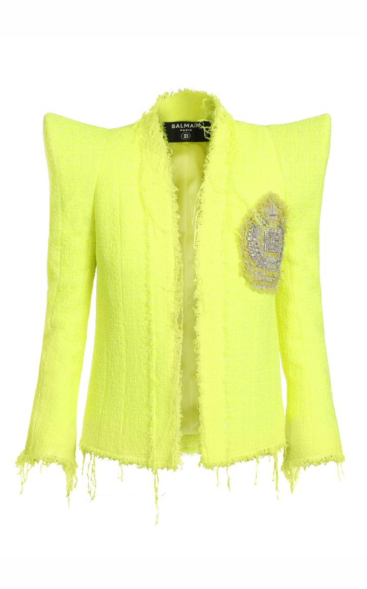 Moda Operandi Balmain Tweed Patch Blazer