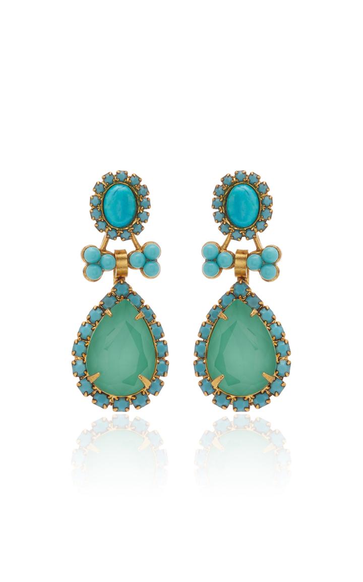 Elizabeth Cole Persephone 24k Gold-plated, Crystal And Glass Earrings