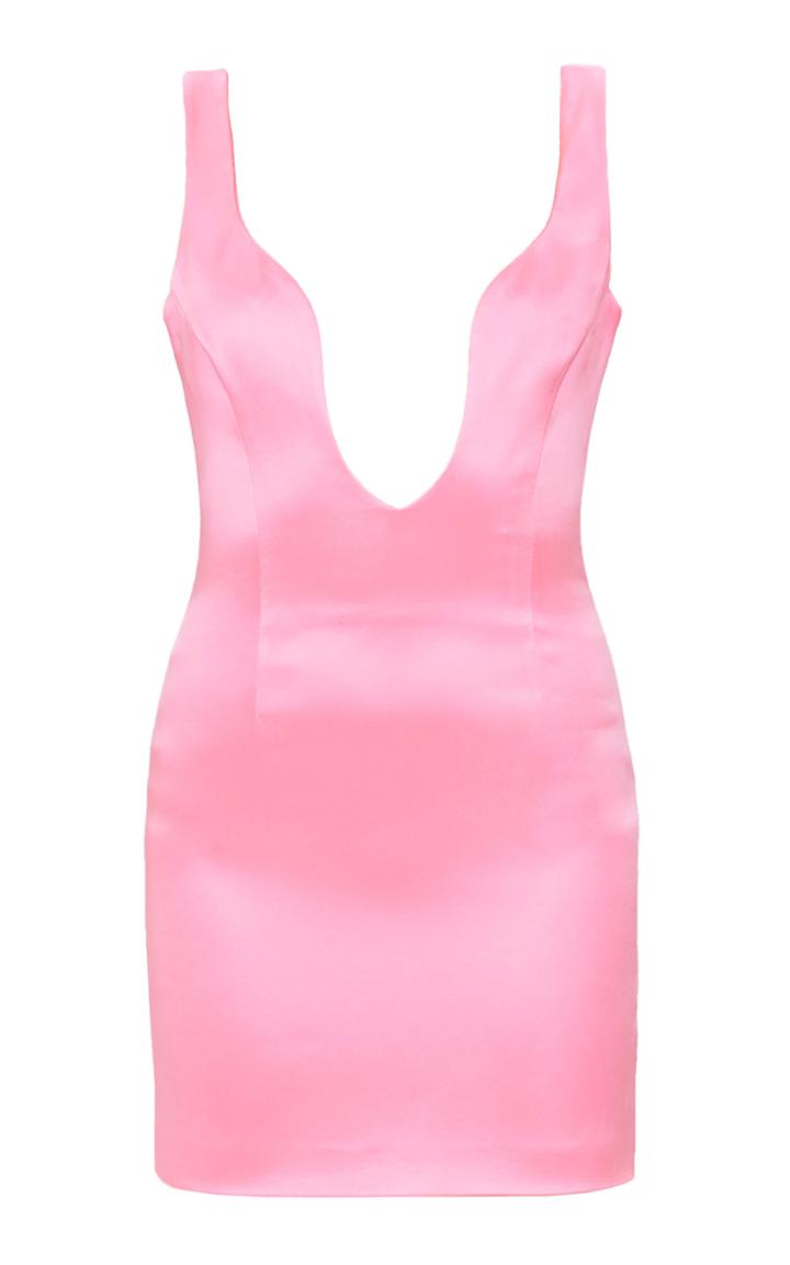 Moda Operandi Mach & Mach Pink Satin Short Dress