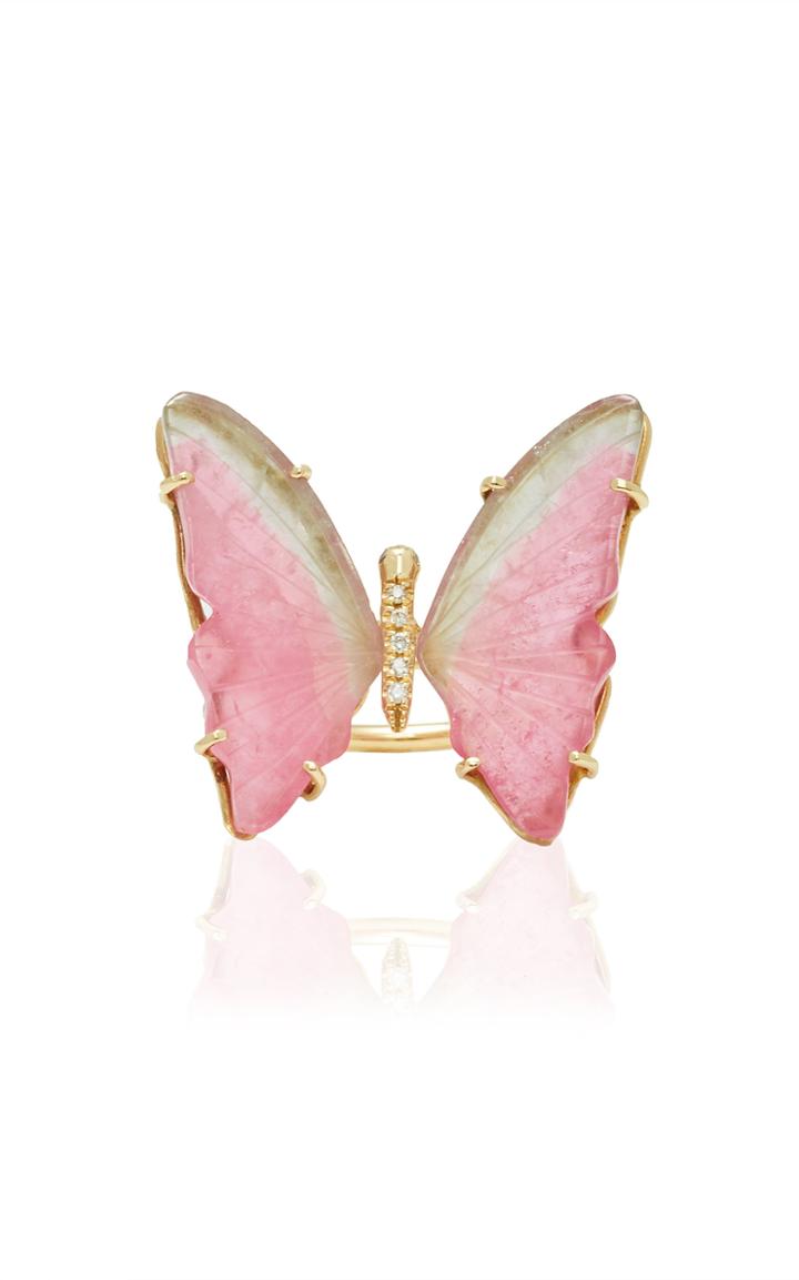 Jacquie Aiche Medium Pink Tourmaline Butterfly Ring