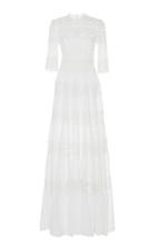 Costarellos Tiered Broderie Anglais Cotton-blend Gown