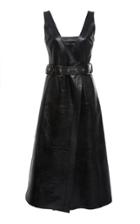 Proenza Schouler Belted A-line Leather Midi Dress