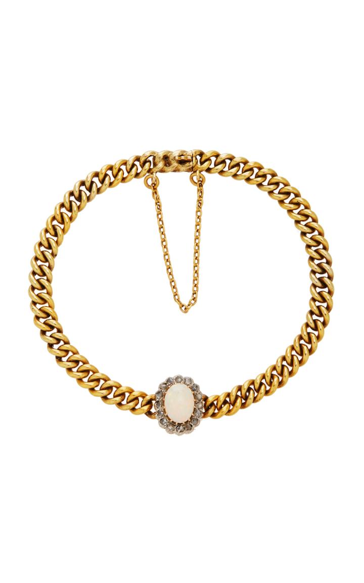 Moda Operandi Stephanie Windsor 18k Yellow Gold Victorian Opal And Diamond Bracelet