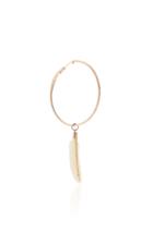 Jacquie Aiche Single Large Diamond Hoop With Pave Diamond Medium Bone Feather Charm