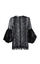 Moda Operandi Andrew Gn Puffed Sleeve Chantilly Lace Top Size: 34