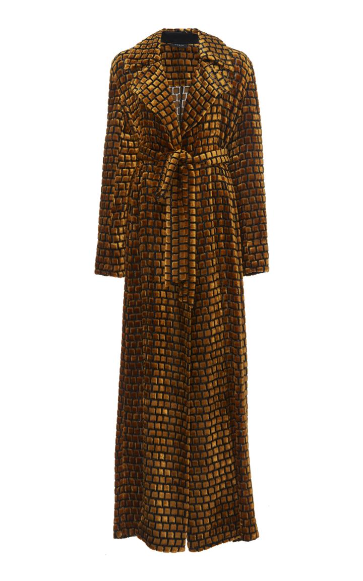 Akris Edmina Velvet Devore Coat