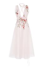 Georges Hobeika Floral Embroidered Tea-length Dress