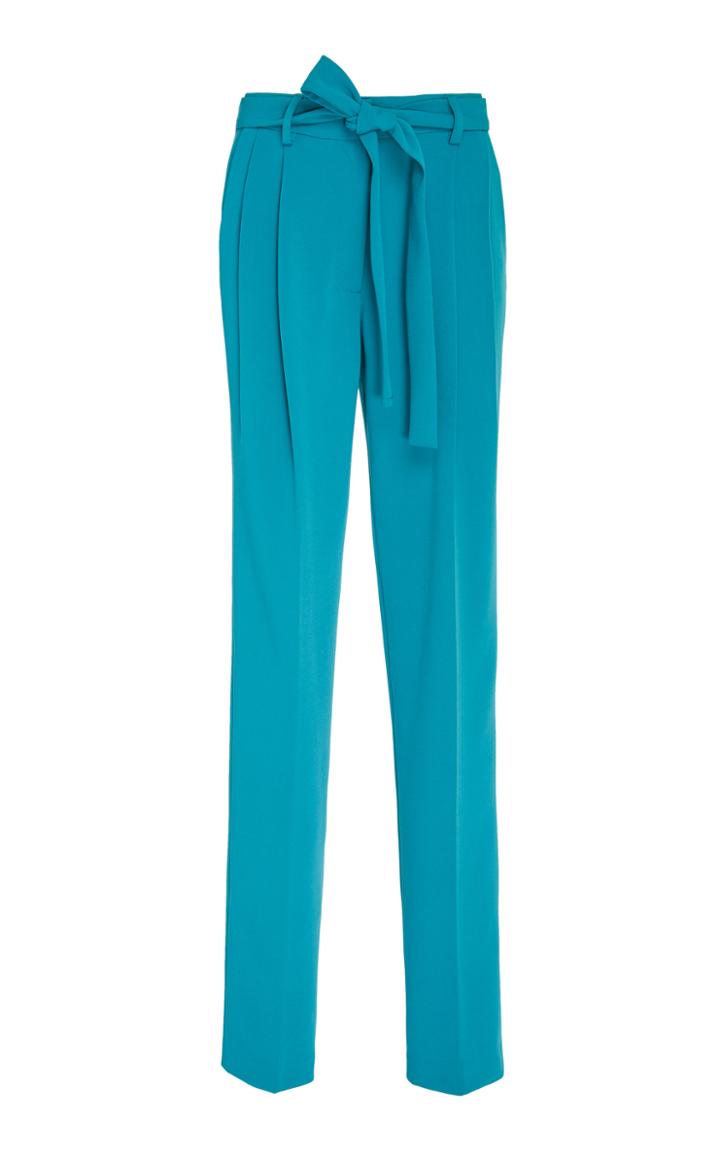 Prabal Gurung Simone Stretch Crepe Belted Trousers