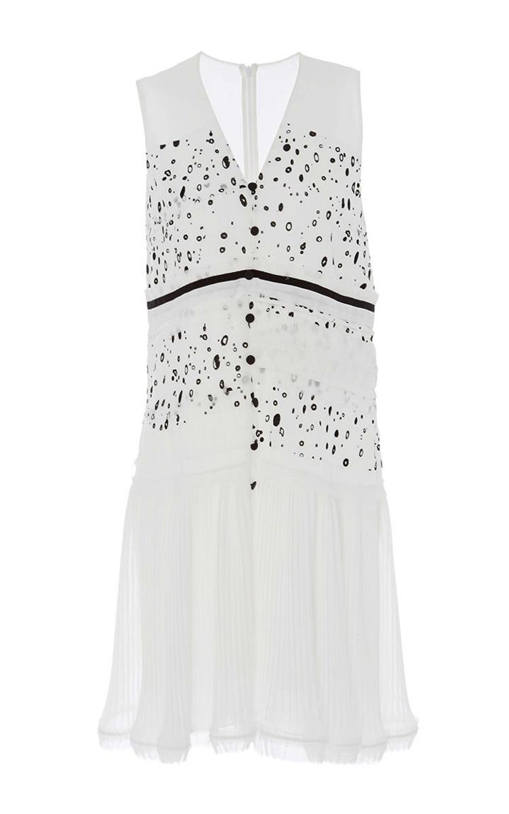 Carven Georgette Printed Sleeveless Dress