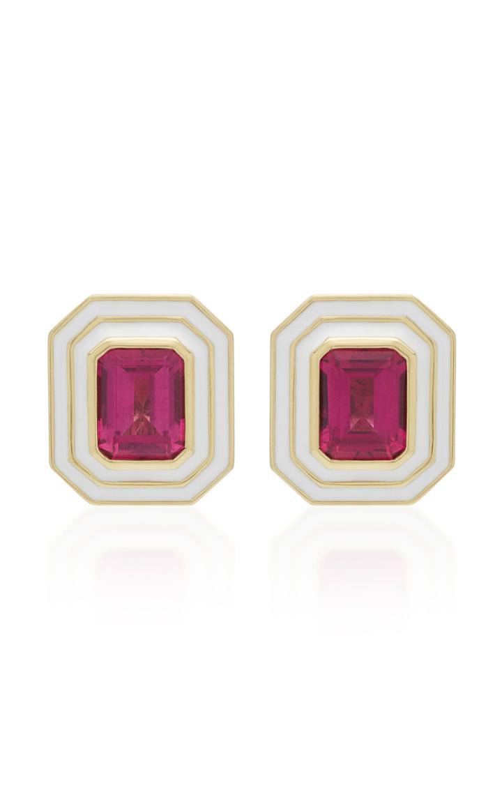 Andrew Glassford Museum Series Pink Tourmaline 18k Yellow Gold Earring