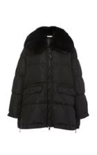 Yves Salomon Army Fur-trimmed Shell Down Coat