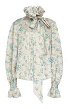 Marc Jacobs Tie-detailed Floral-print Silk Shirt