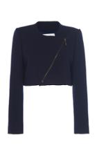Leal Daccarett Biker Ruffle-back Cropped Tweed Jacket