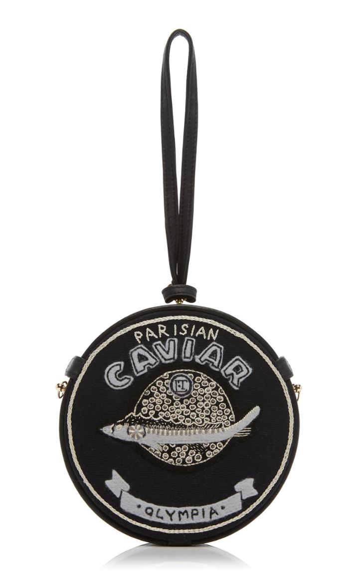 Moda Operandi Olympia Le-tan Double Handles Black Caviar Top Handle Bag