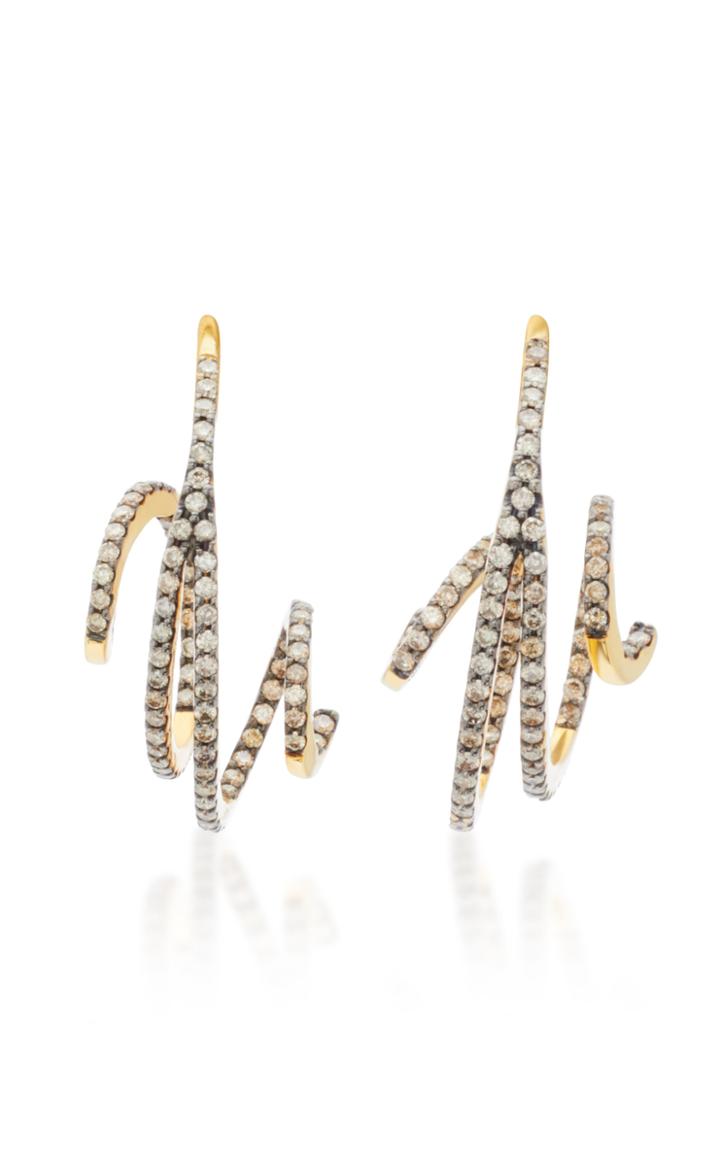 Kavant & Sharart Wave 18k Gold Diamond Earrings