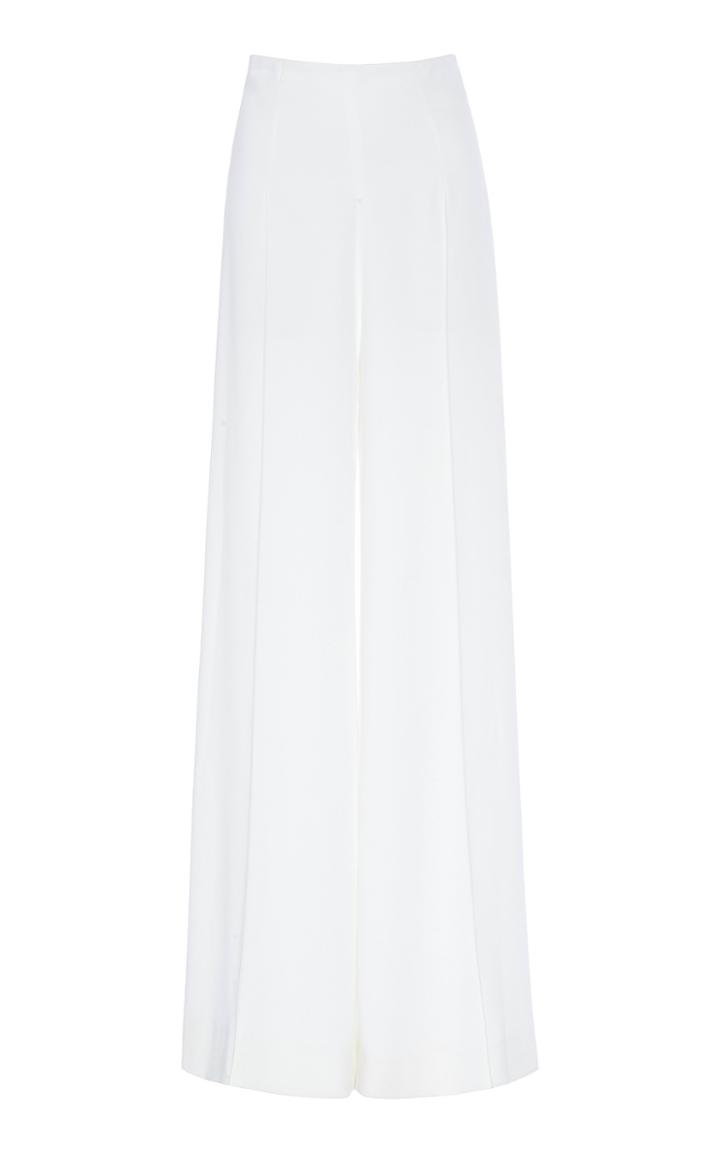 Moda Operandi Costarellos High-waisted Crepe Palazzo Pintuck Trousers Size: 34