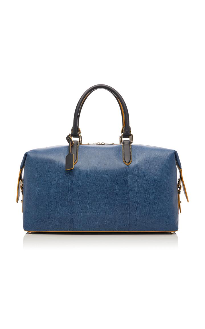 Smythson Bond Leather Duffle Bag