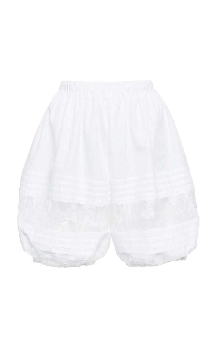 Moda Operandi Dolce & Gabbana Lace-detailed Poplin Shorts