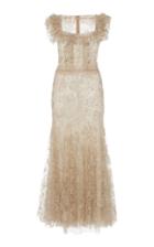 Costarellos Ruffled Square Neck Midi Dress