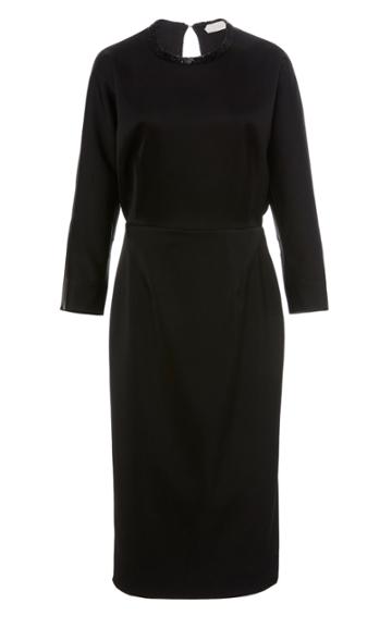Unttld Esther Perla Beaded Satin Dress