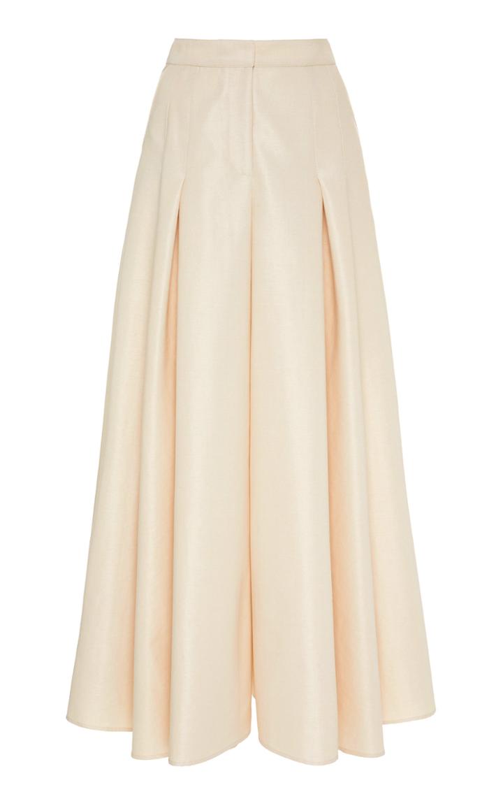 Carolina Herrera Cotton-blend Wide-leg Pants